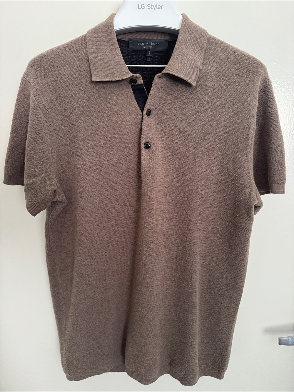 Rag & Bone Boucle Polo in Warm Brown